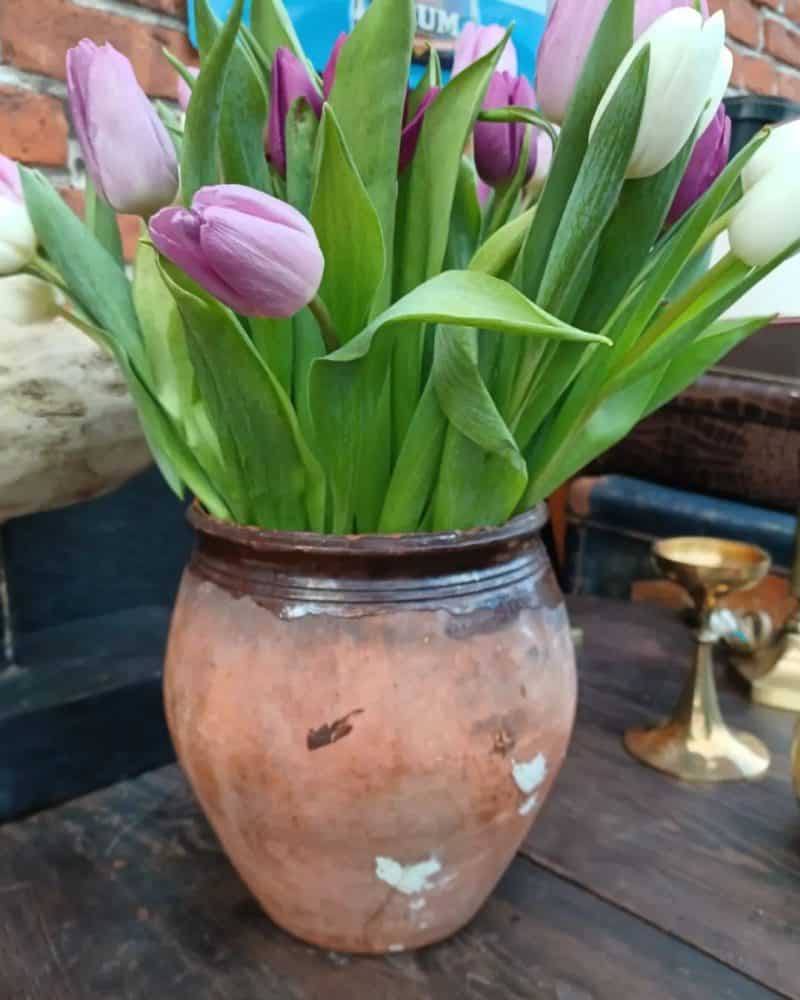 Skøn gammel syltekrukke, perfekt som vase.