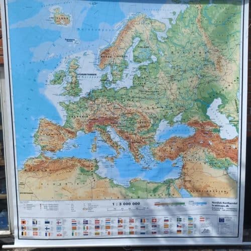 Stort gammelt Europa rullekort.