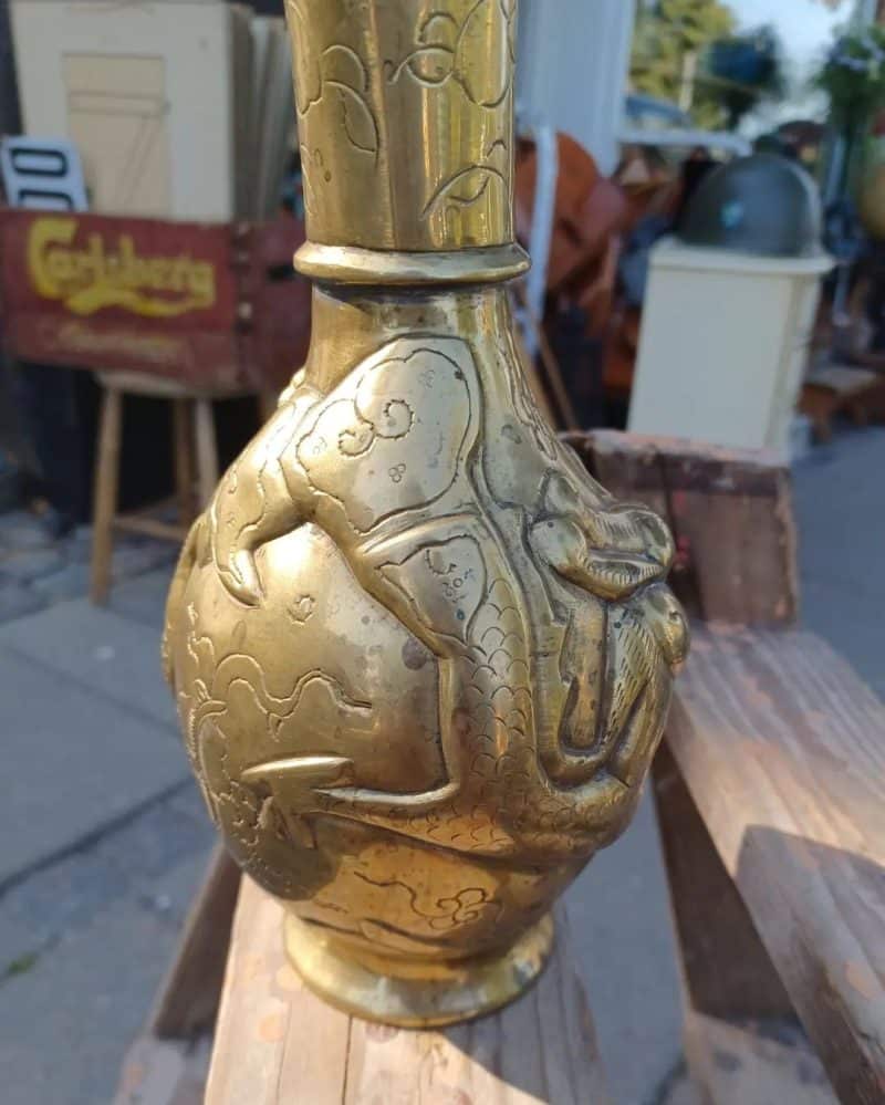 Fantastisk flot gammel kinesiske messing vase