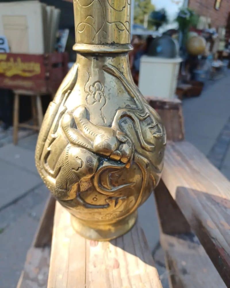 Fantastisk flot gammel kinesiske messing vase