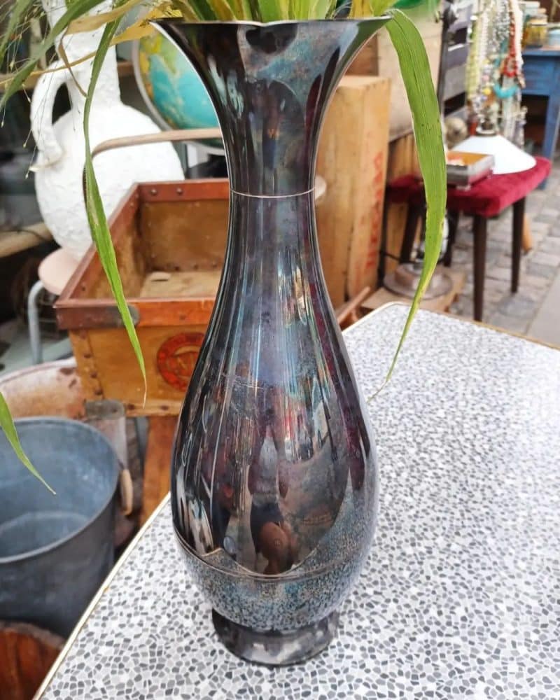 Skøn ældre sølvplet vase på 32 cm