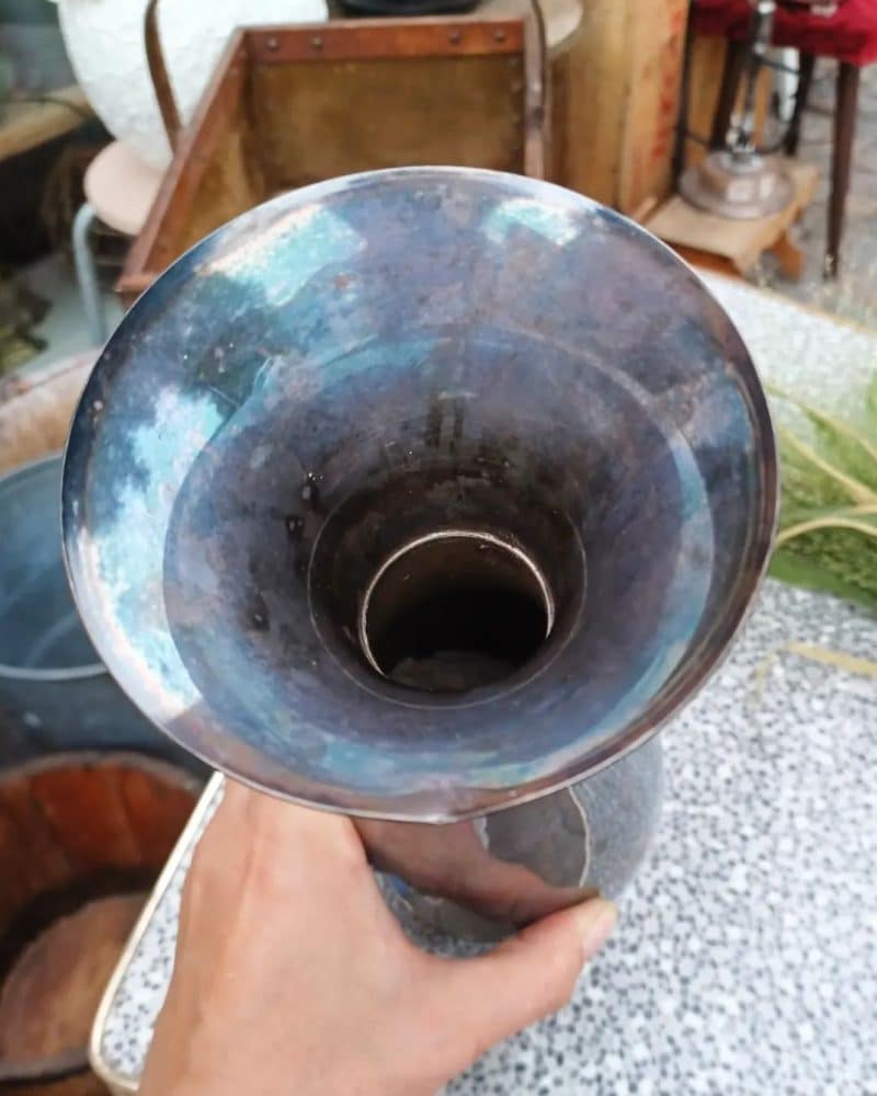 Skøn ældre sølvplet vase på 32 cm