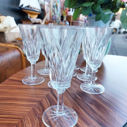 Super smukke gamle krystal champagne glas muligvis franske Reims Harlekin glas.