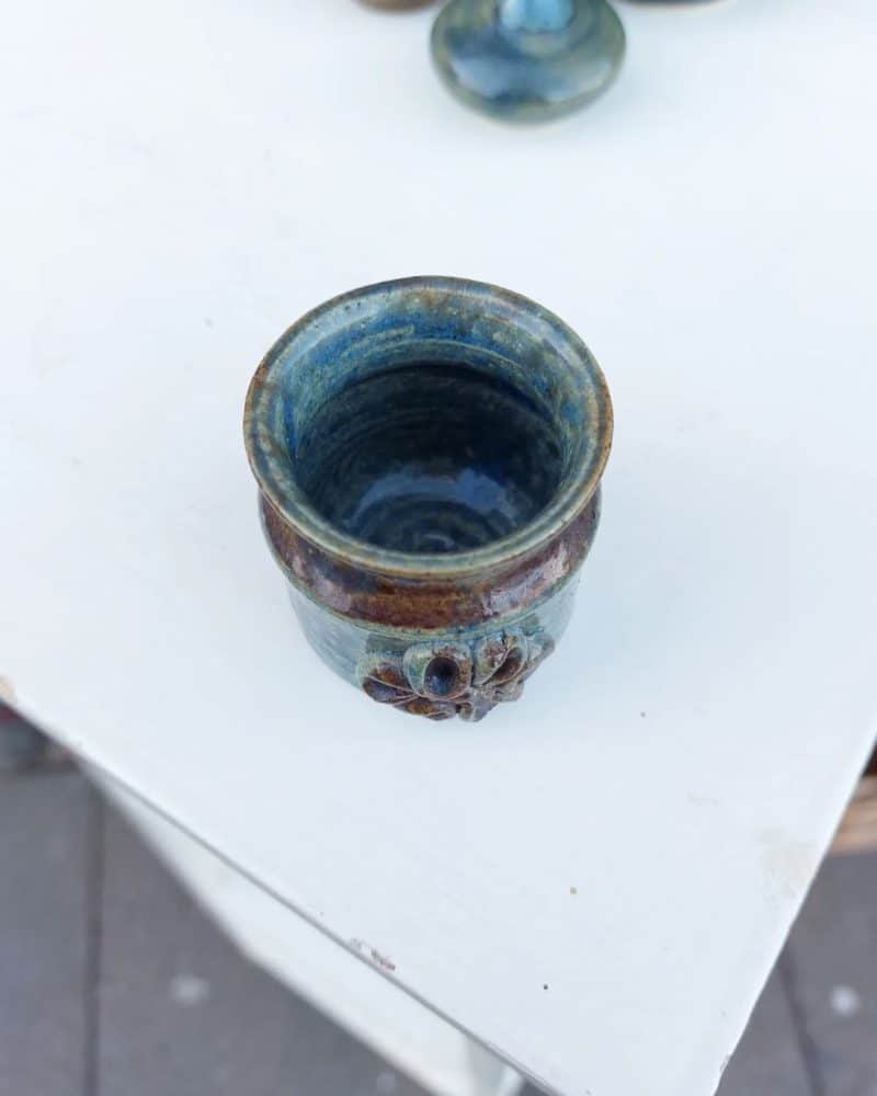 Fantastisk flot keramik miniature vasei super smuk glasur.