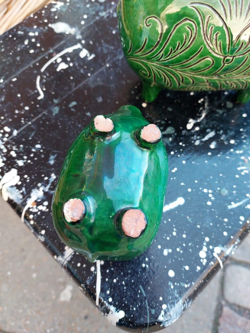Fantastisk skøn grøn keramik sparegris.