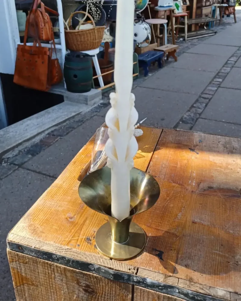 Skøn lysestage/vase i messing fra Ystad-Metall of Sweden designet af Carl Einar Borgström
