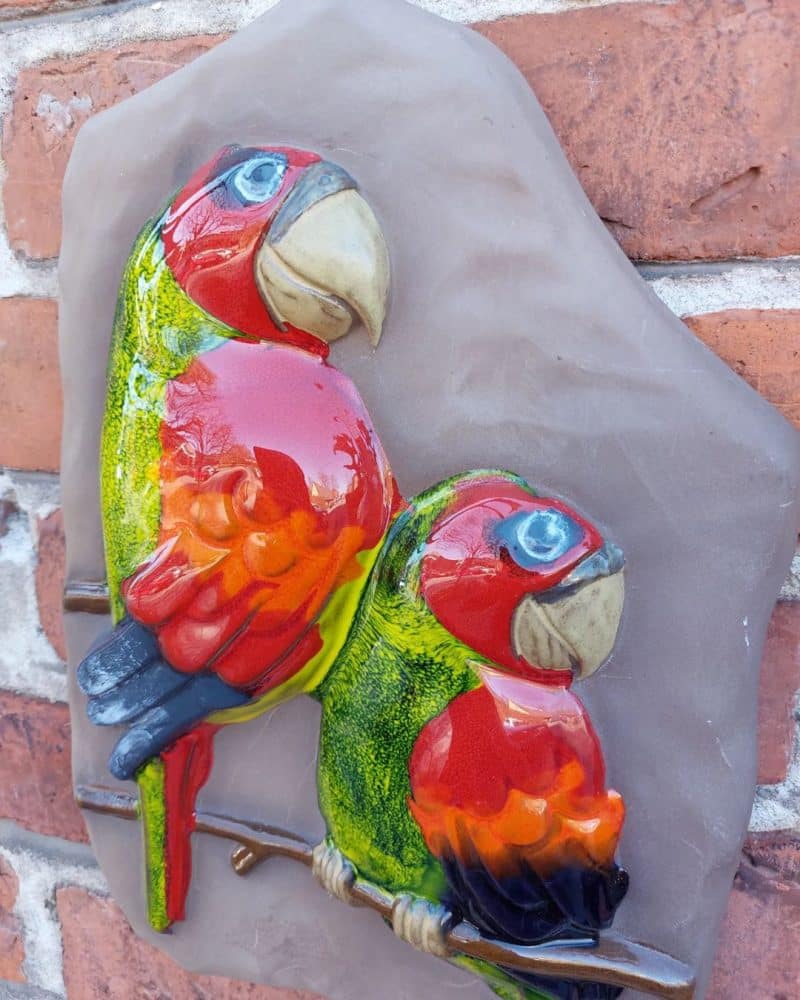 Fantastisk flot B. johanson papegøje keramik billede.