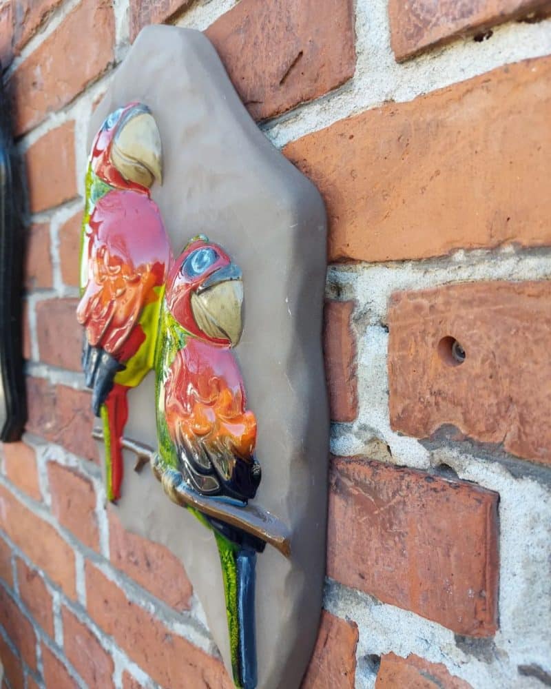 Fantastisk flot B. johanson papegøje keramik billede.
