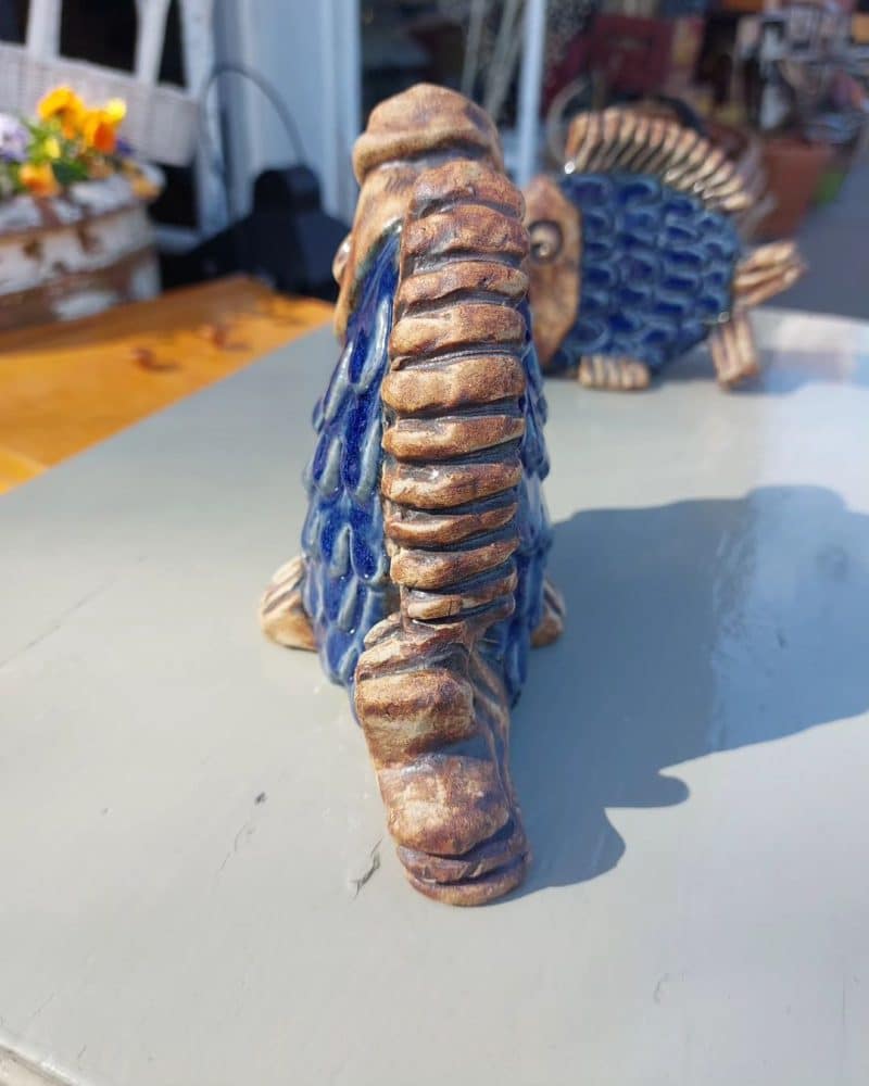 Fantastiske blå keramik fisk af Willi Fischer (1925-2019), fra Ego Stengods Lidköping.