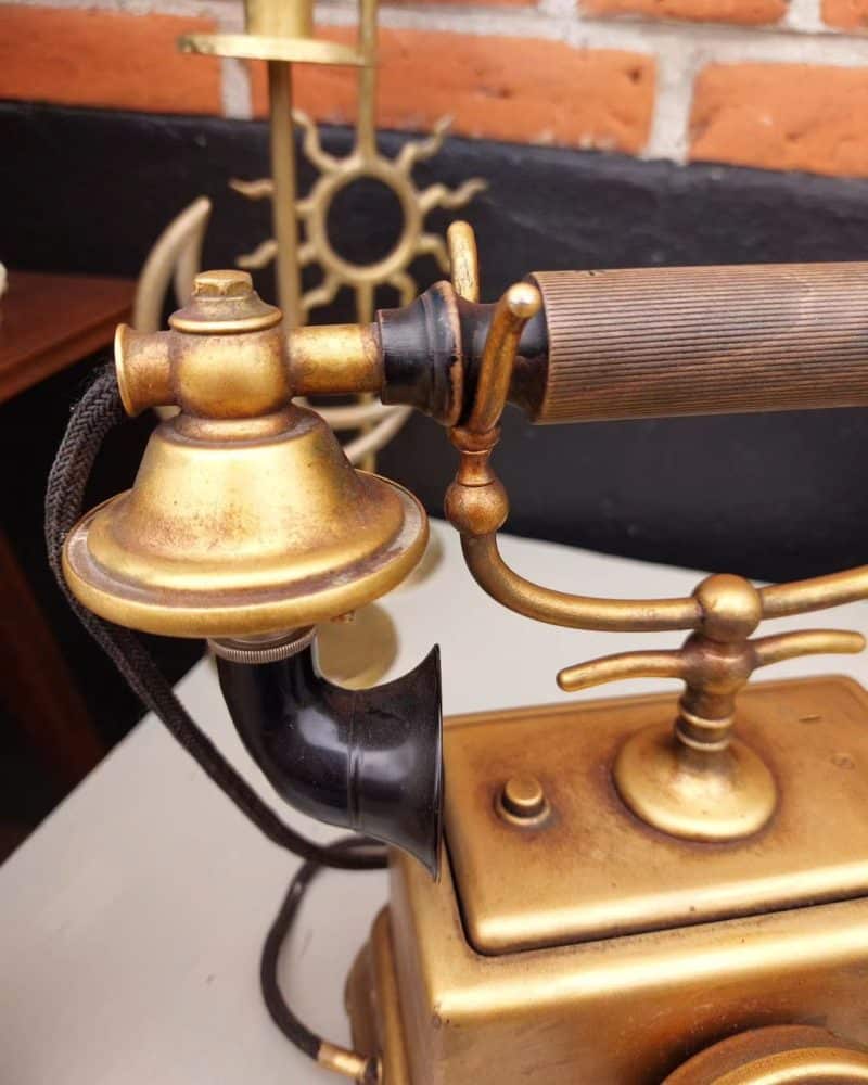 Helt unik gammel "guld" telefon fra Telegrafverkets Verkstad, Nynäshamn.