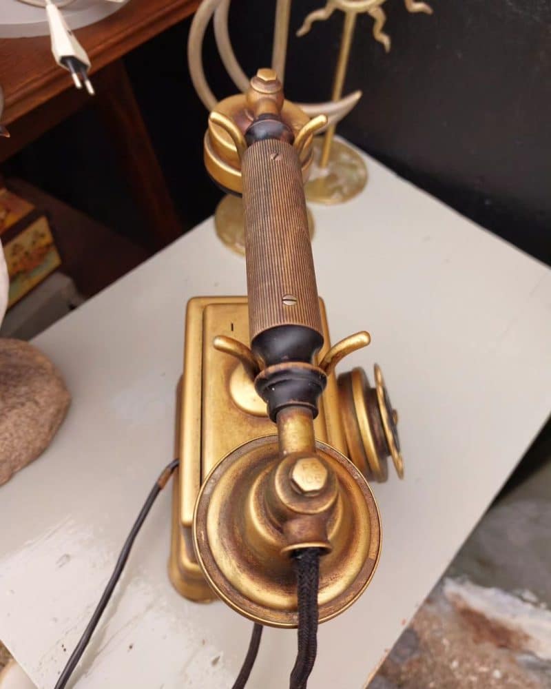 Helt unik gammel "guld" telefon fra Telegrafverkets Verkstad, Nynäshamn.