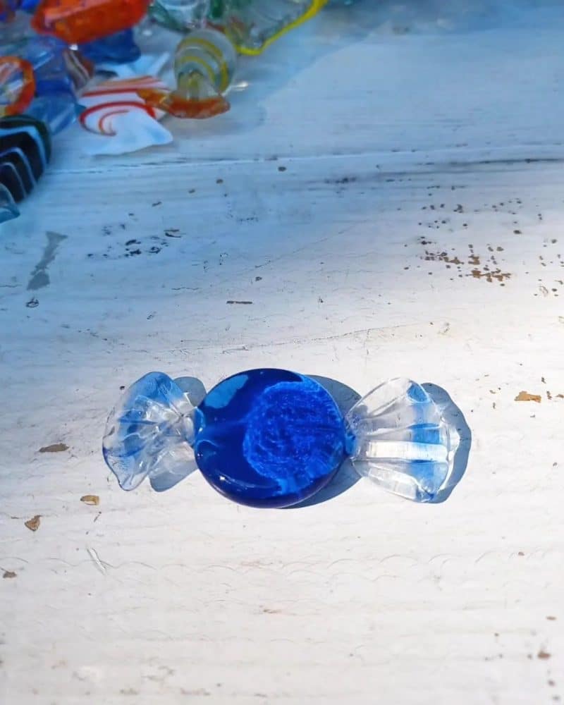 Mundblæst glas slik fra Murano