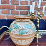 Vintage Upsala-Ekeby Vase i smuk brun, grøn og hvid glasur.