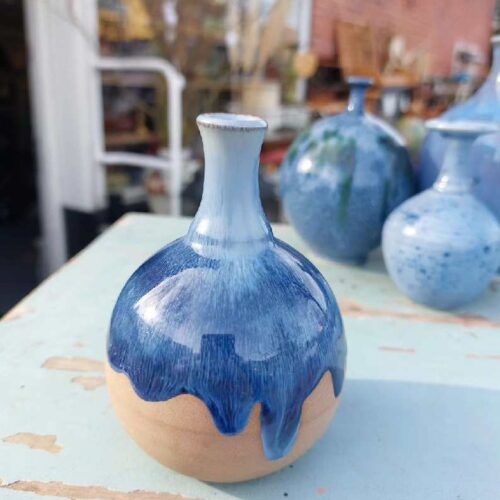 Fantastisk keramik vase med lyseblå glasur